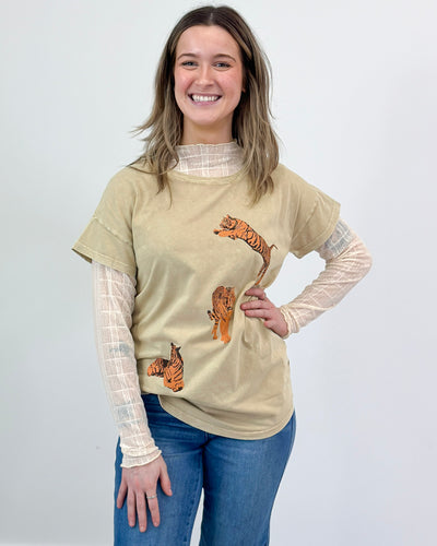 Taupe Tiger Tee