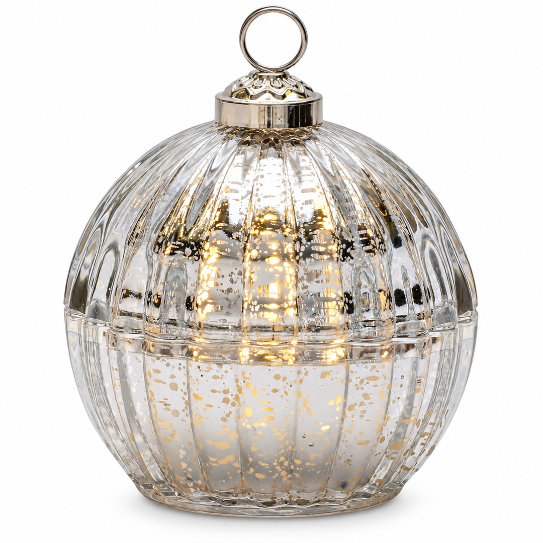 Silver LED Ornament Candle
