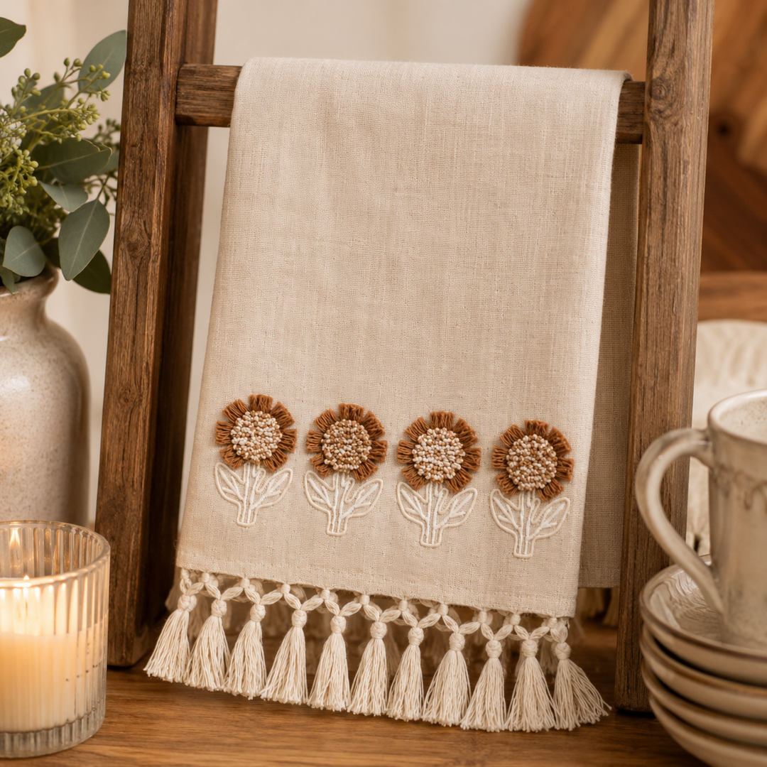 Floral Bloom Neutral Towel
