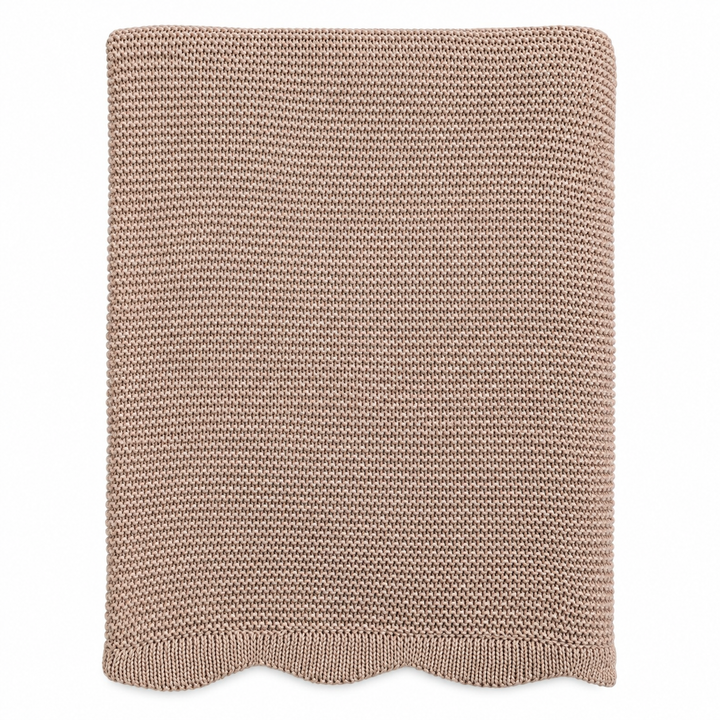 Tan Scallop Throw Blanket