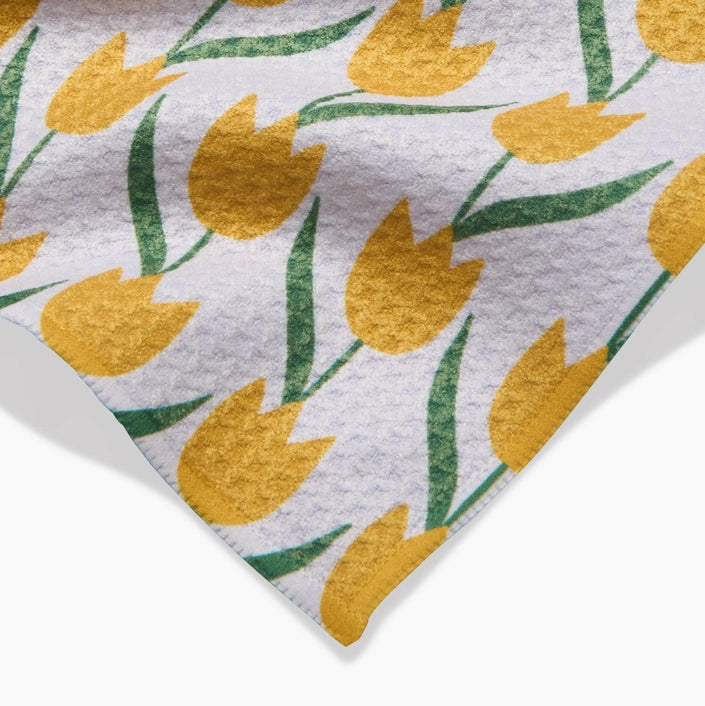 Geometry Spring Tulip Flowers Dishcloth Set