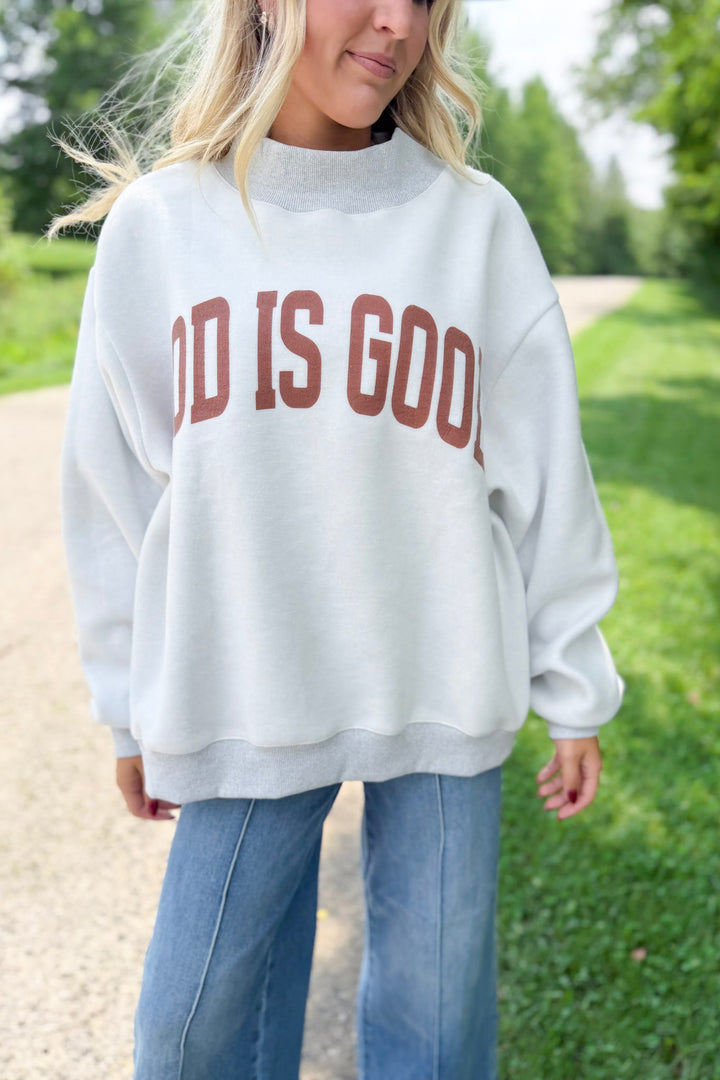 Jesus + God Is Good Reversible Sweatshirt