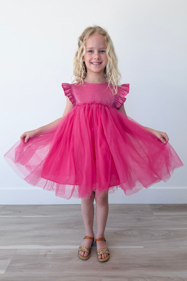 Hot Pink Shimmer Girl's Tutu Dress