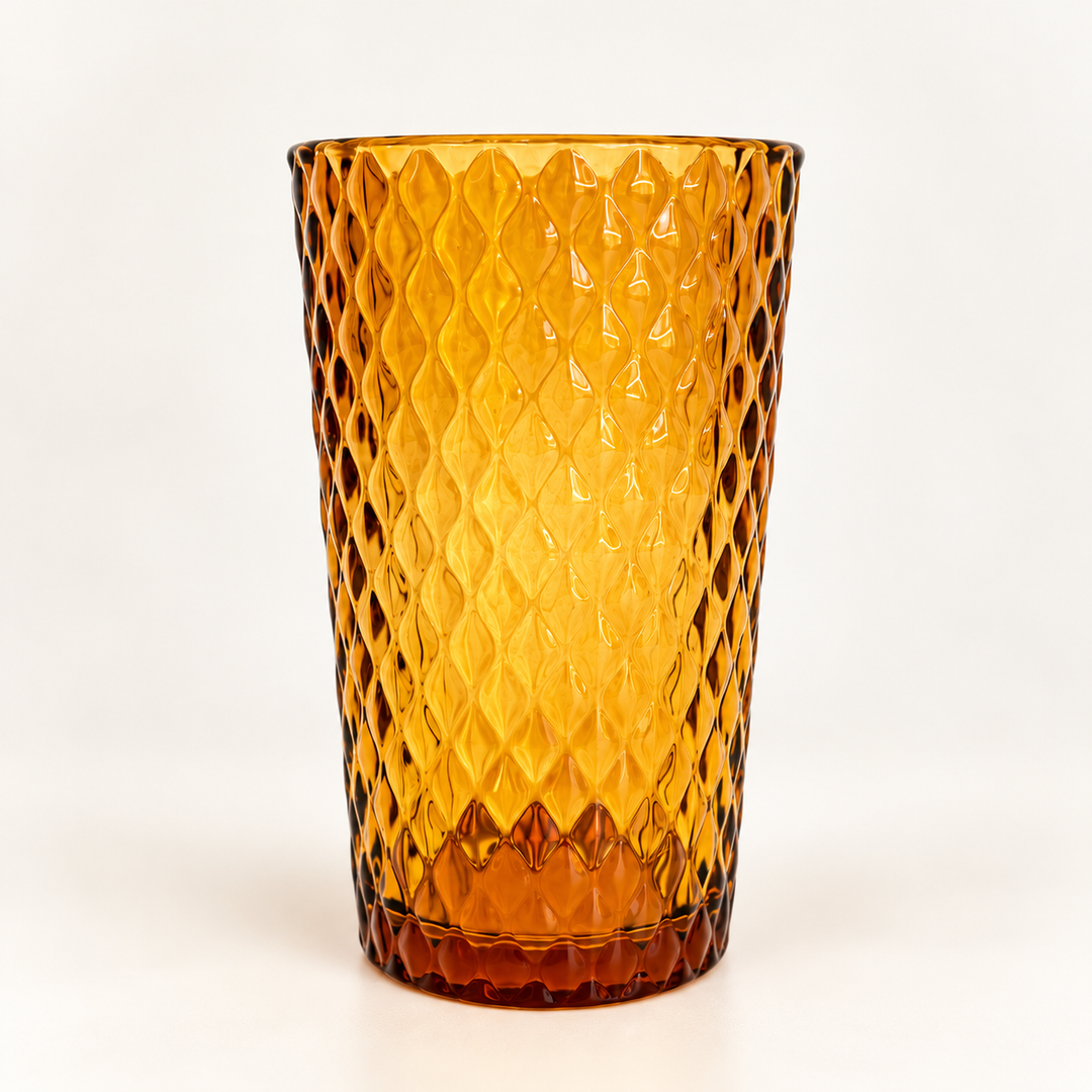 Diamond Amber Glass Cooler 14oz