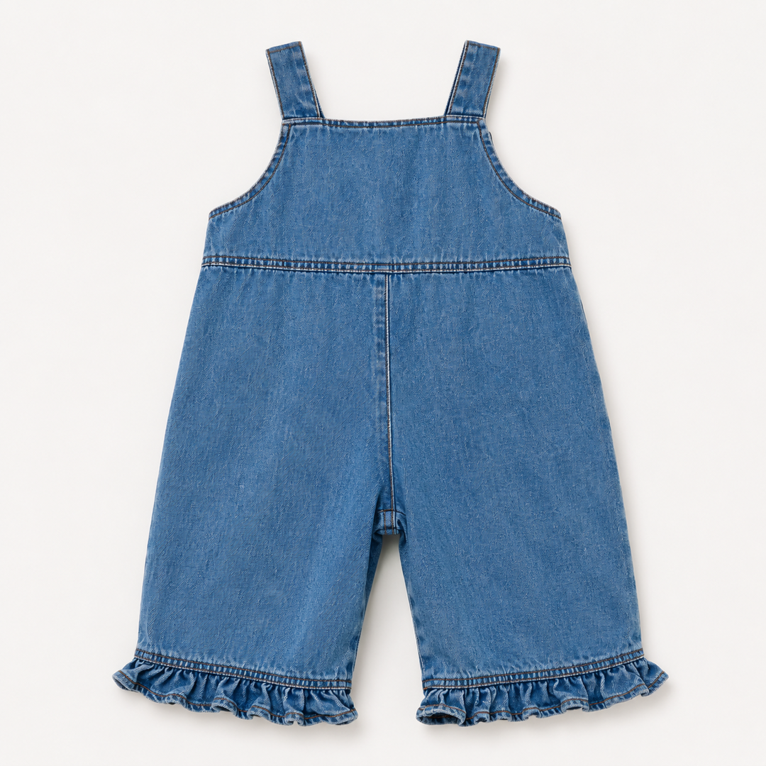 Denim Ruffle Overalls