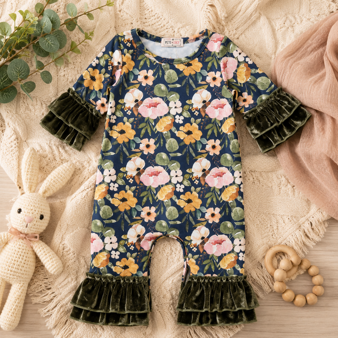 Navy Wispy Baby Romper