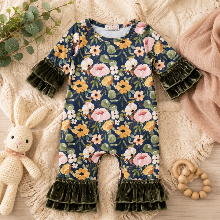 Navy Wispy Baby Romper