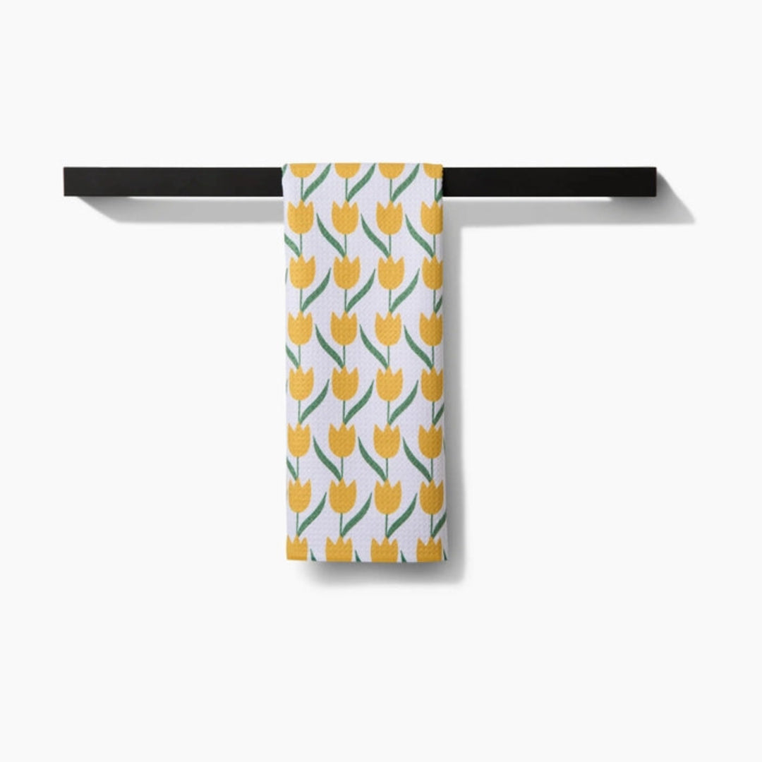 Geometry Tulip Flowers Tea Towel