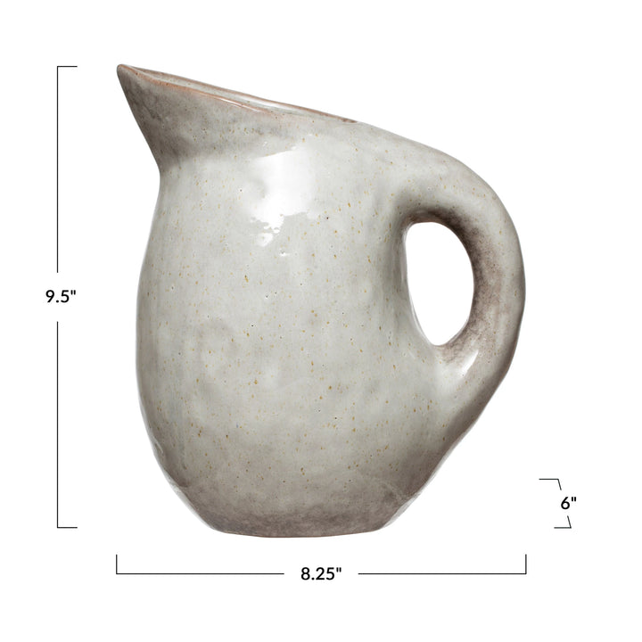 Chunky Neutral Stoneware Pitcher