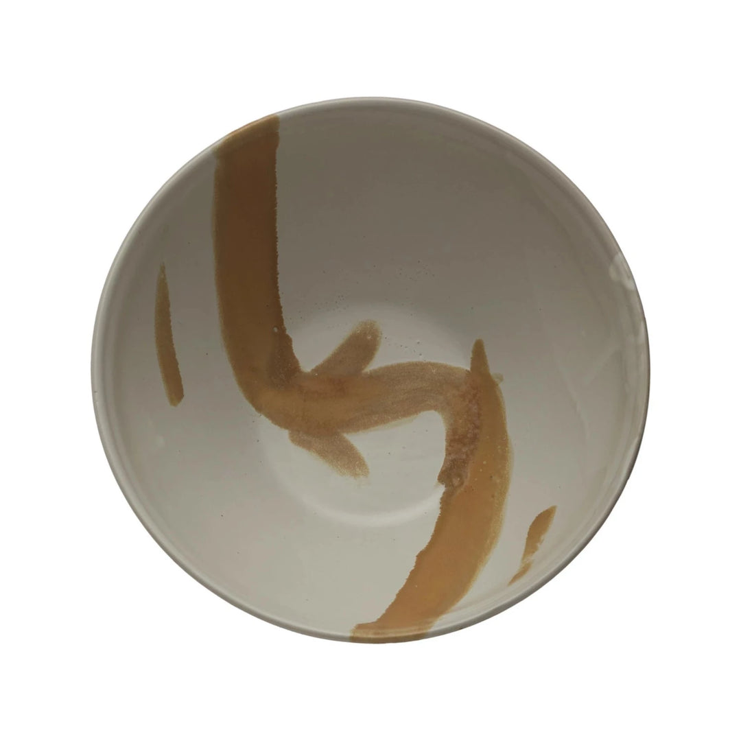 Abstract Stoneware Serving Bowl