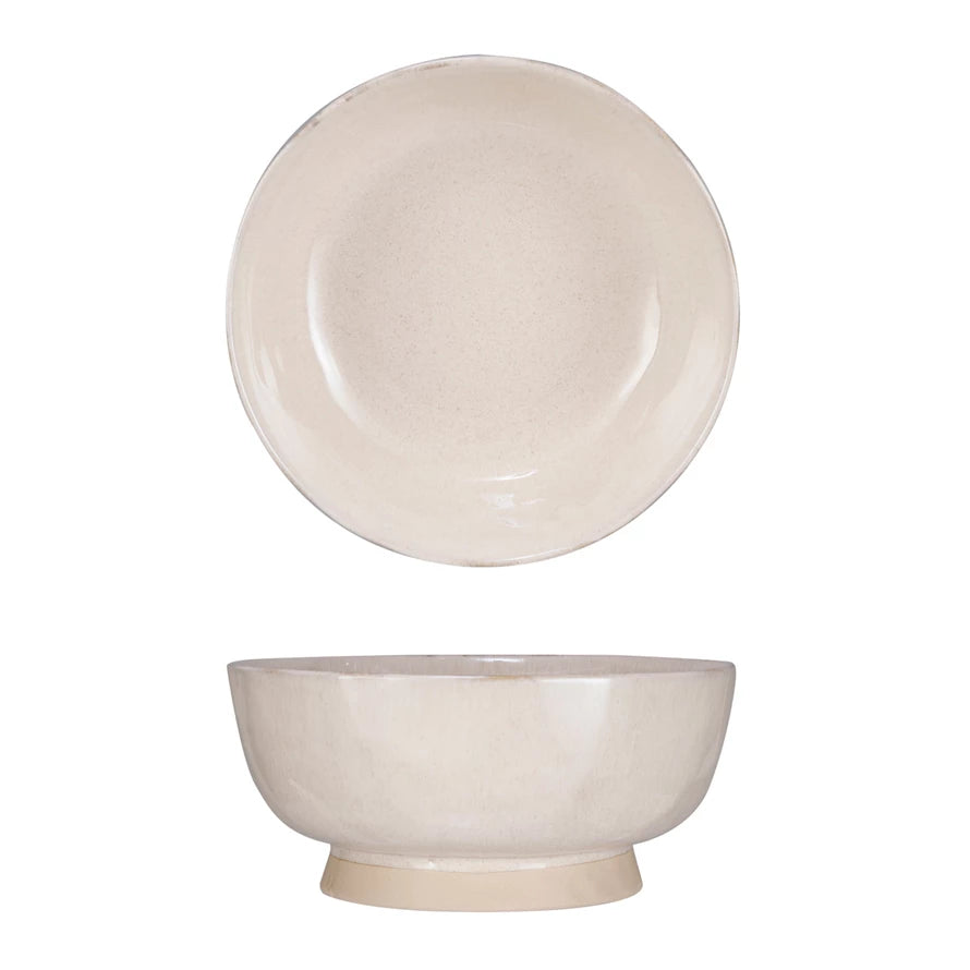 Cream Glazed Footed Bowl