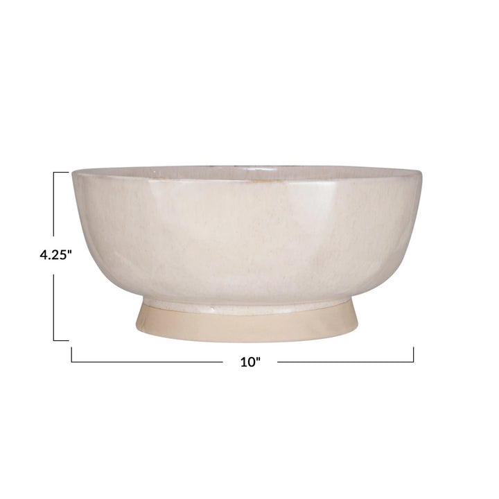 Cream Glazed Footed Bowl