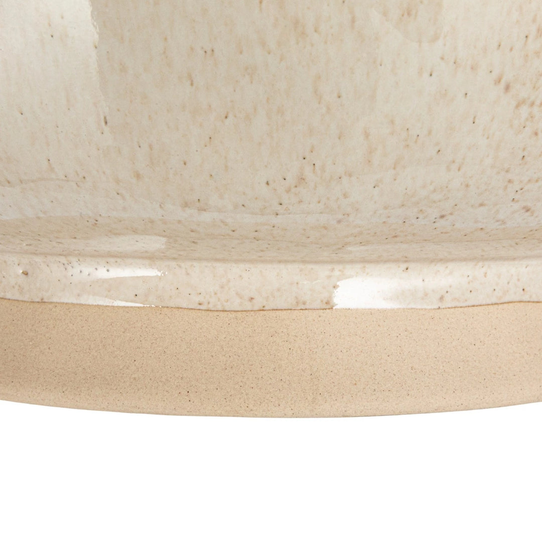 Cream Glazed Footed Bowl