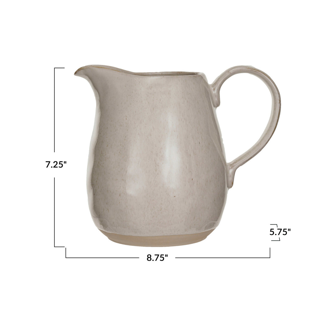 Cream Glazed Footed Pitcher