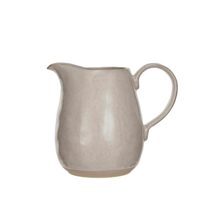 Cream Glazed Footed Pitcher