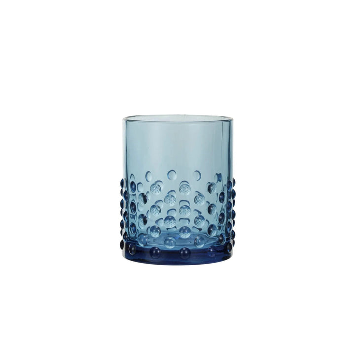 Blue Hobnail Drinking Glass