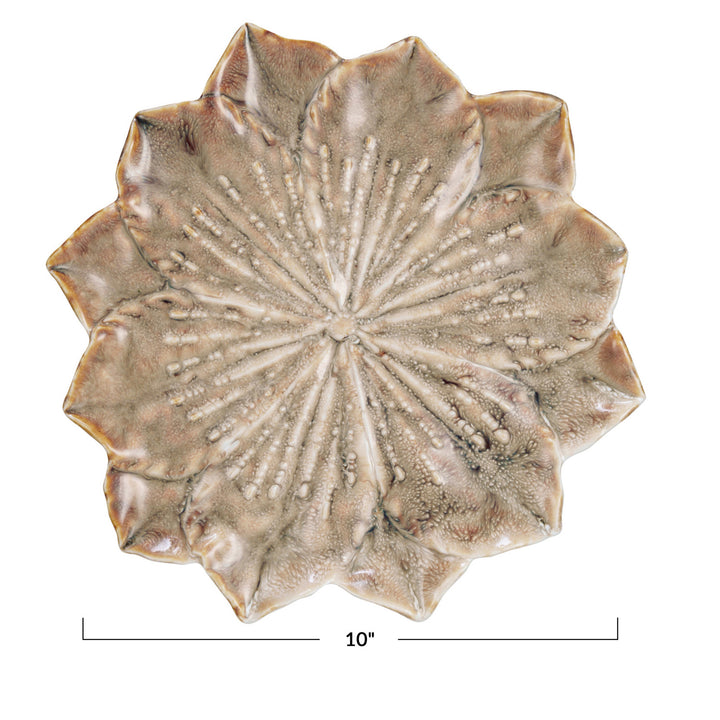 Tan Flower Accent Plate