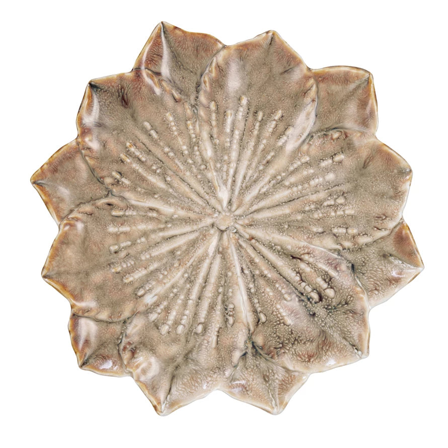 Tan Flower Accent Plate