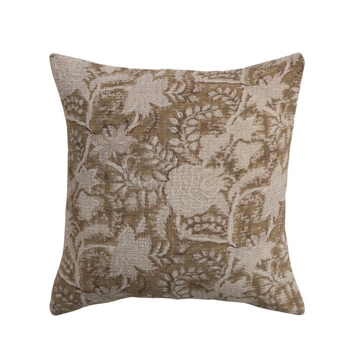 Rich Brown Floral Pillow
