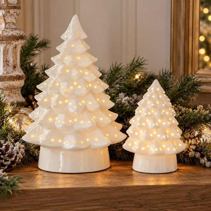 White Ceramic LED Tree