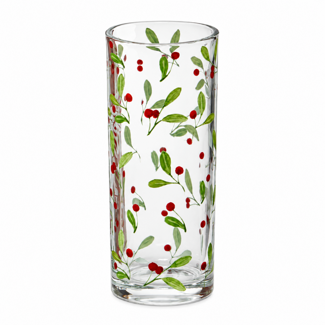 Winter Berries Drinking Glass