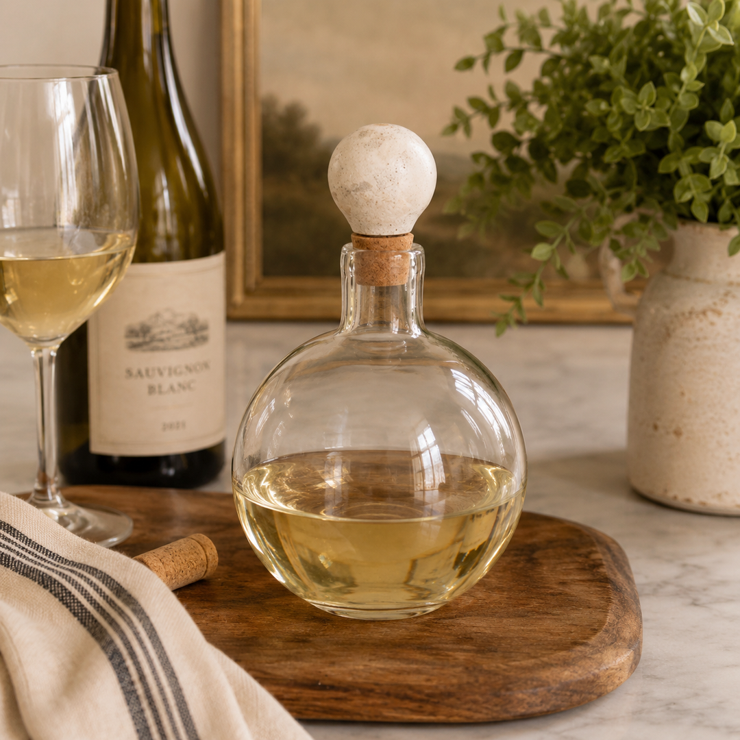Short Marble Glass Decanter