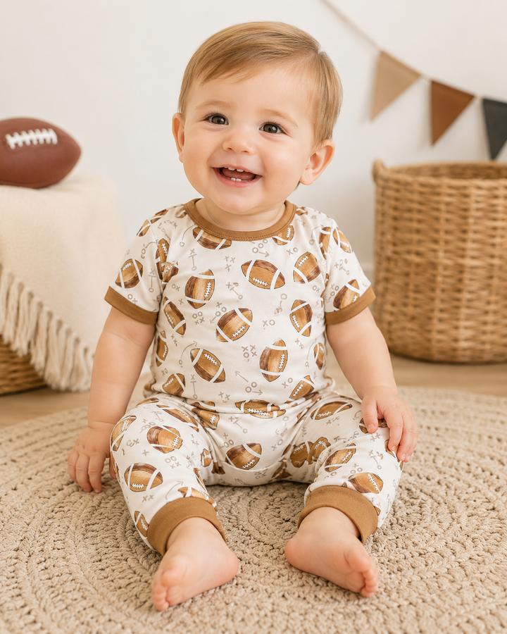 Fall Football Boy Romper
