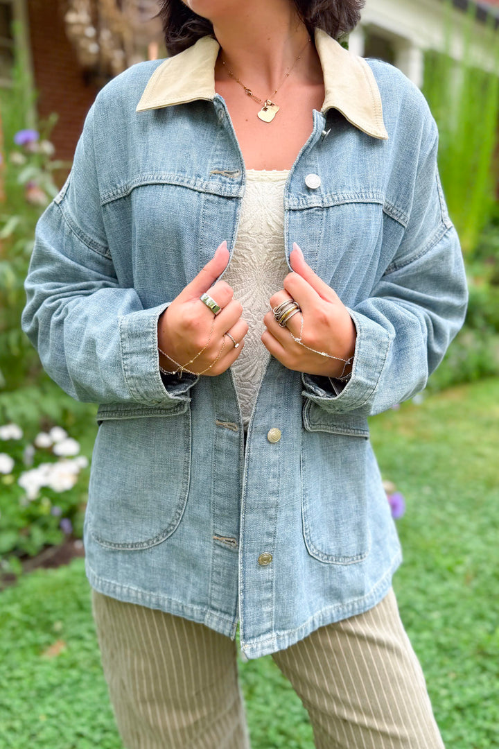 Free People Lemon Denim Jacket