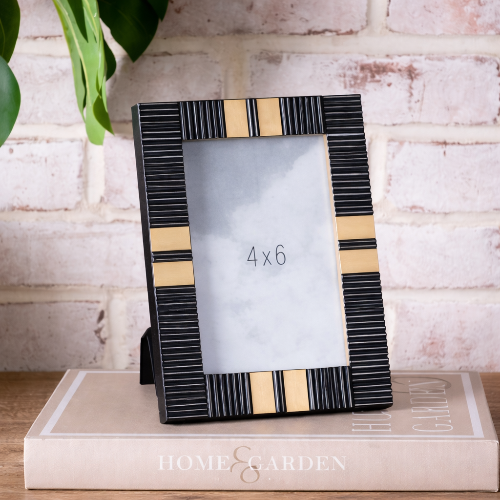 Black Resin + Brass Picture Frame