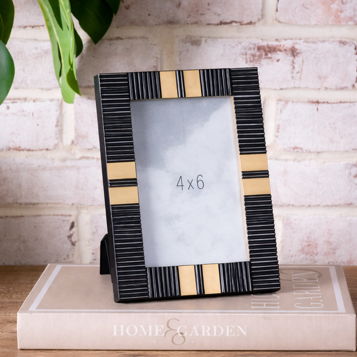 Black Resin + Brass Picture Frame