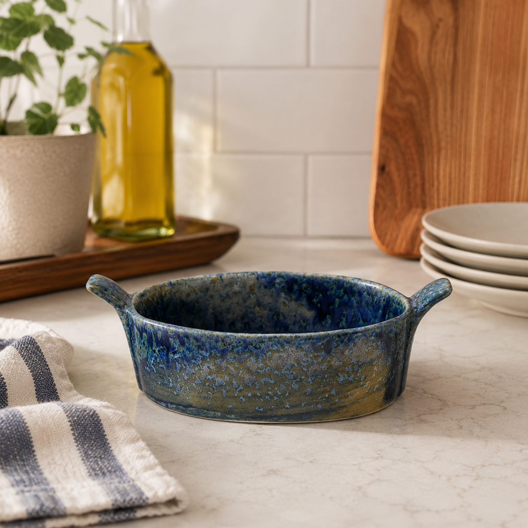 Blue Mini Stoneware Baker