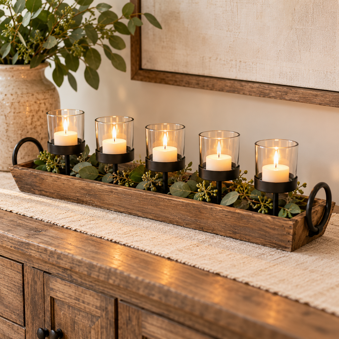 5-Votive Candle Holder Tray
