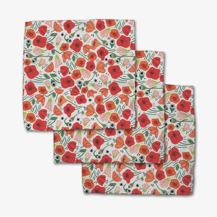 Geometry Poppy Power Dishcloth Set