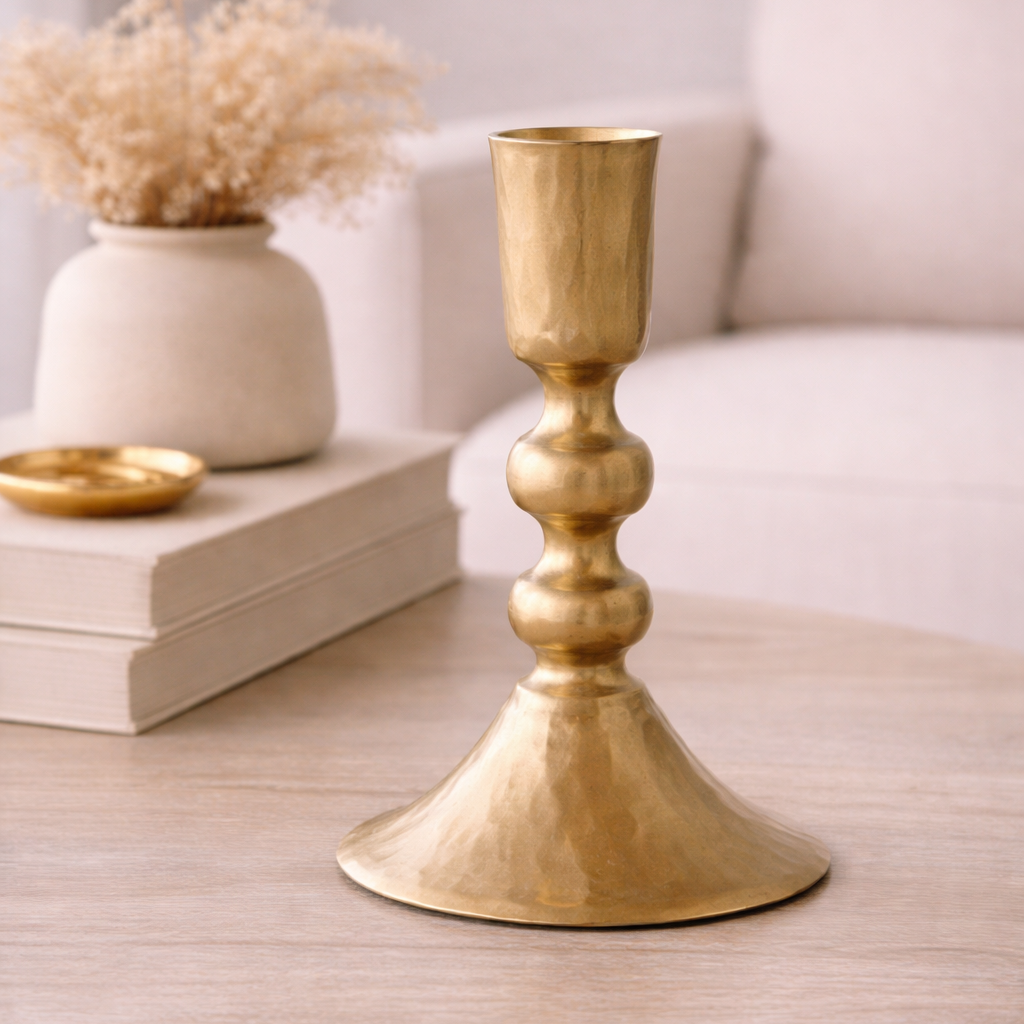 Antique Gold Ball Candle Holder