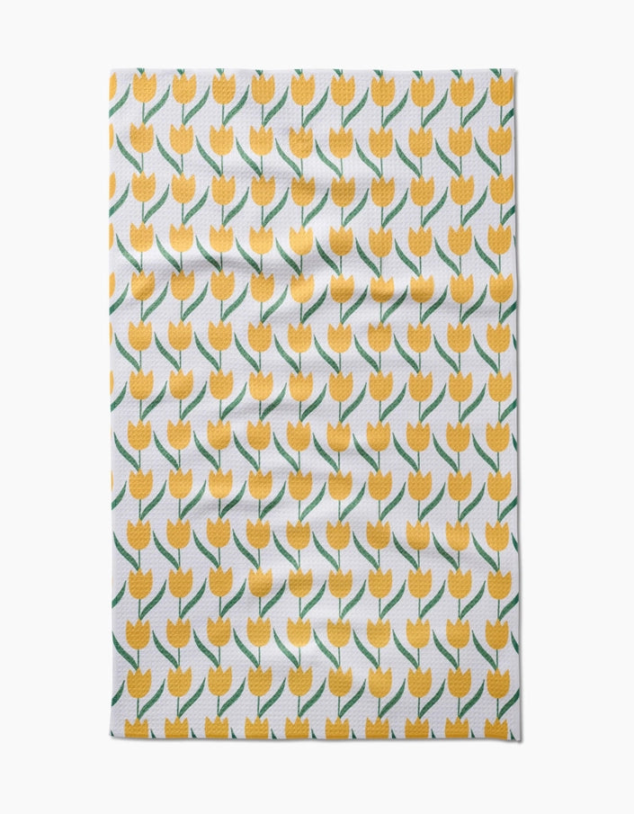Geometry Tulip Flowers Tea Towel