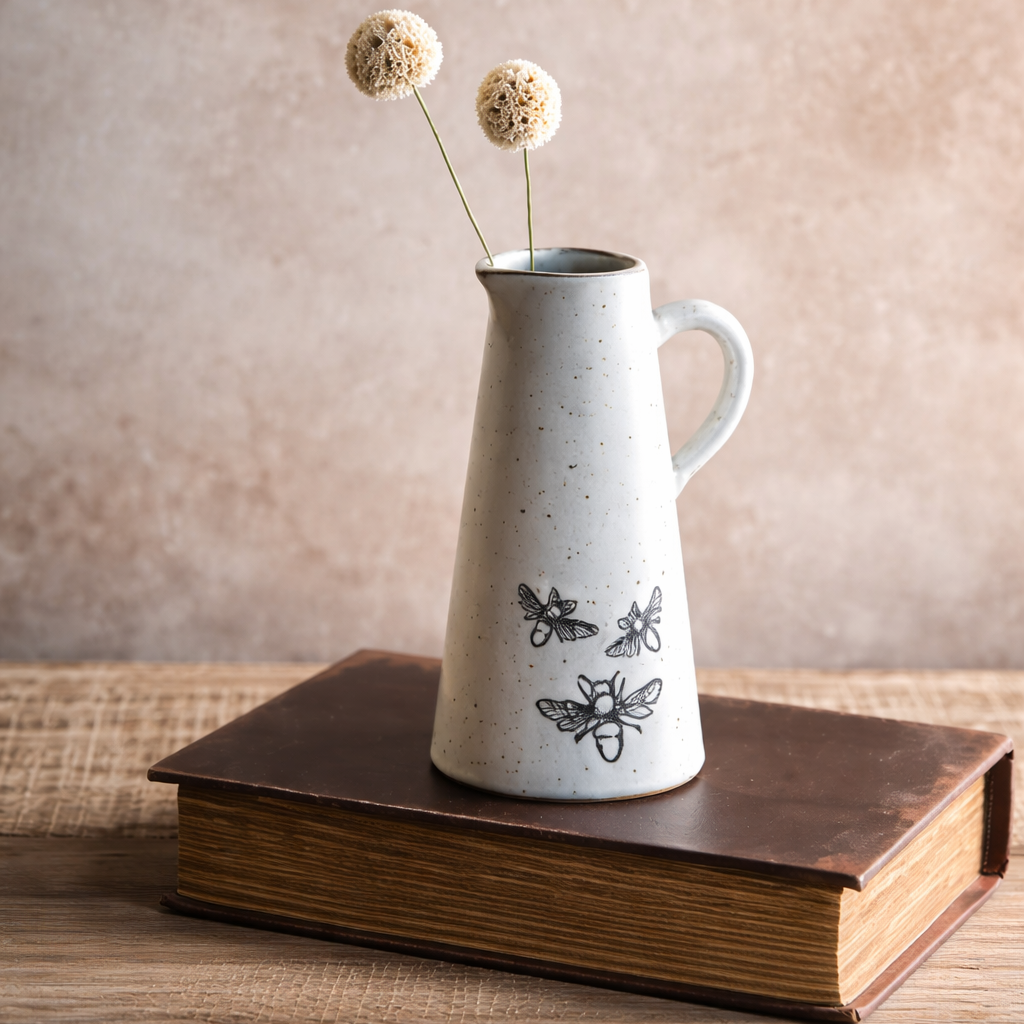 Black + White Pattern Pitcher