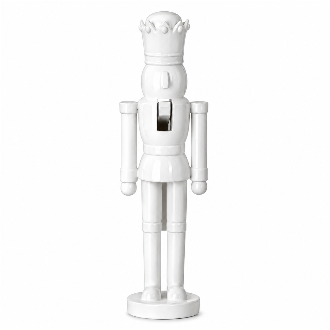 White Nutcracker Soldier Statue