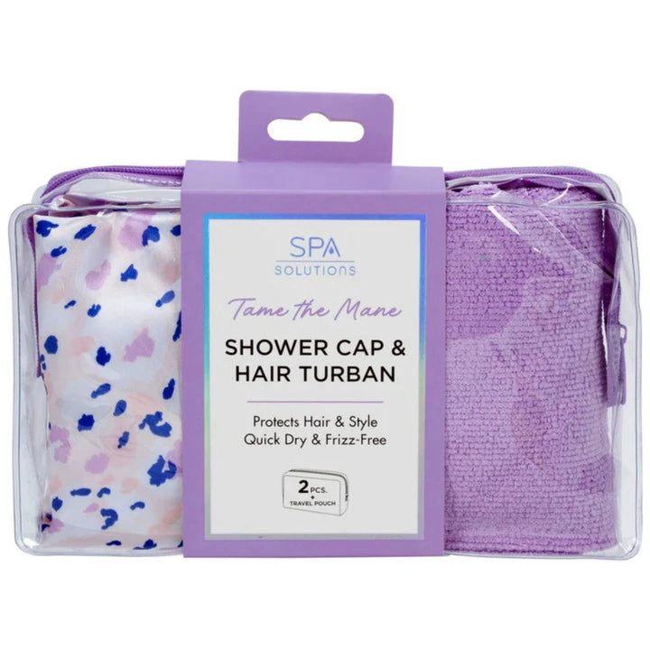 Shower Cap & Hair Turban Set