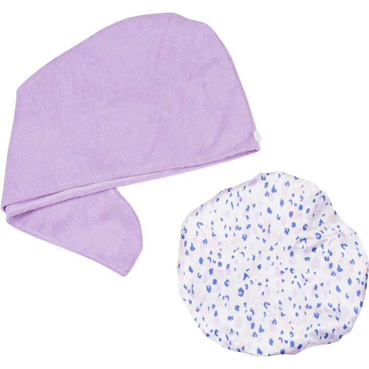 Shower Cap & Hair Turban Set