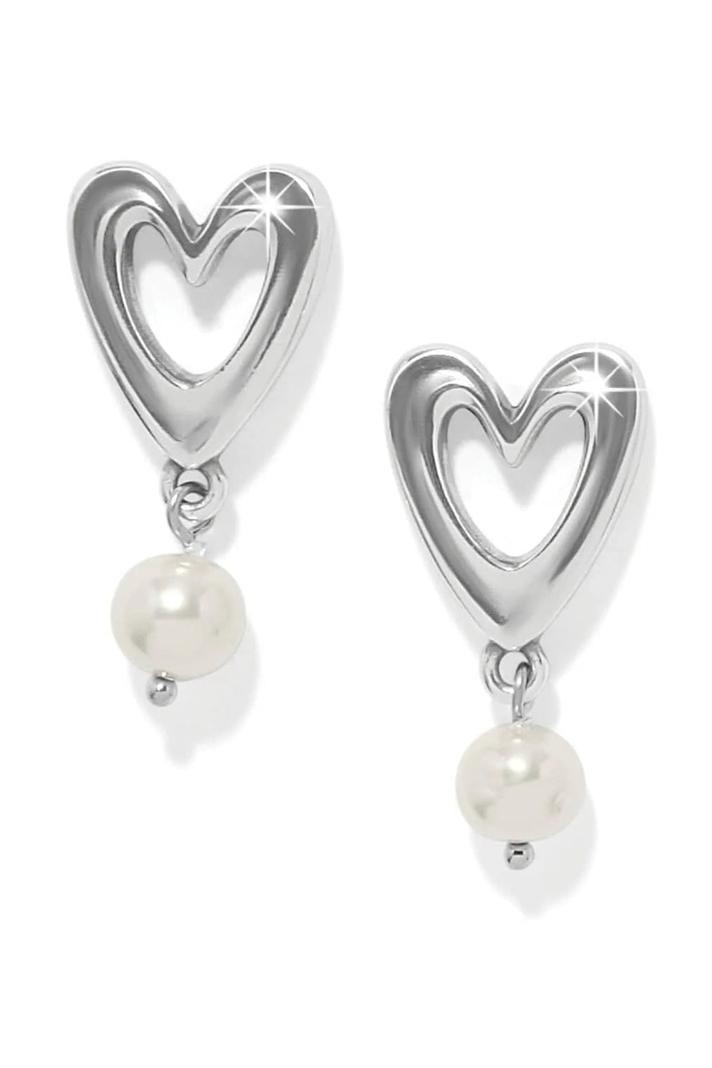 Brighton Cascade Open Heart Pearl Post Drop Earrings
