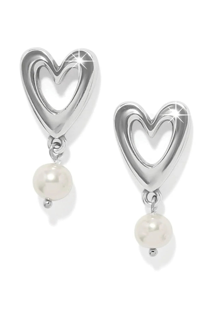 Brighton Cascade Open Heart Pearl Post Drop Earrings