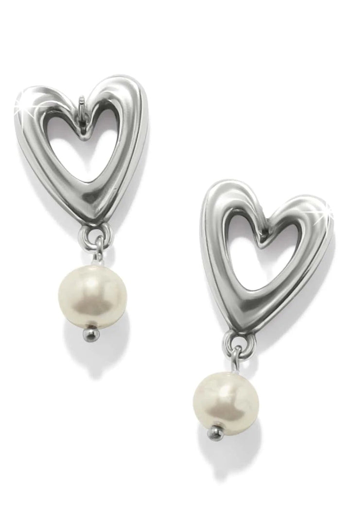 Brighton Cascade Open Heart Pearl Post Drop Earrings