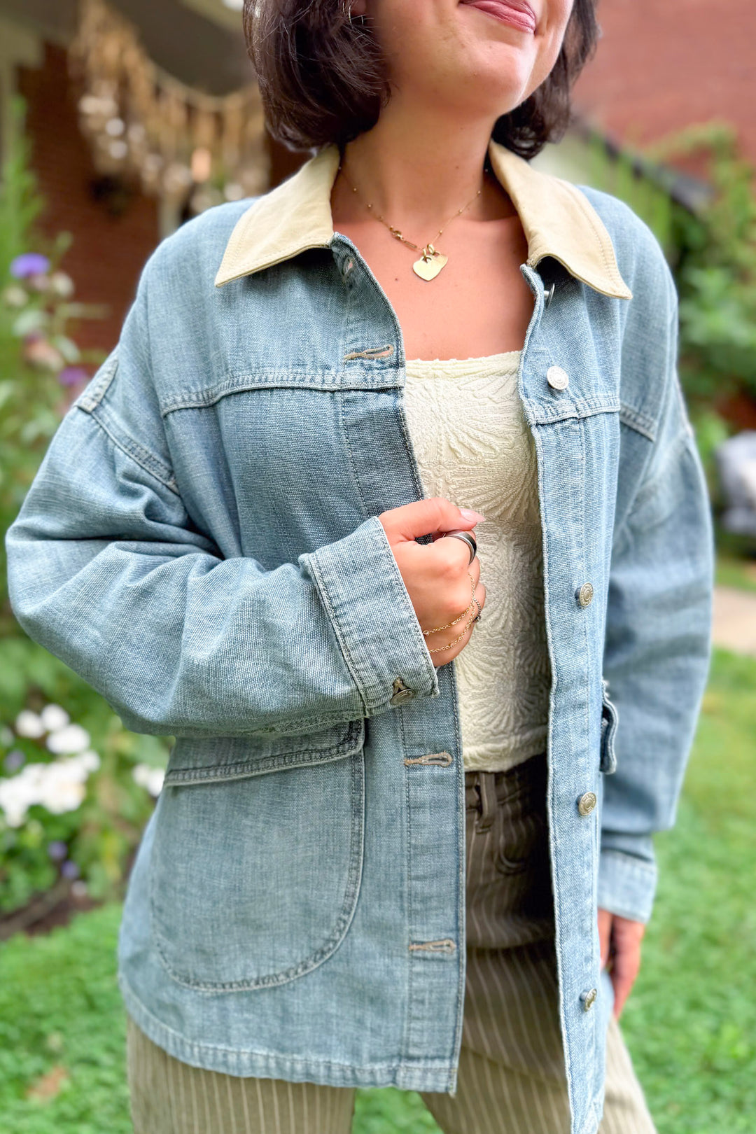 Free People Lemon Denim Jacket