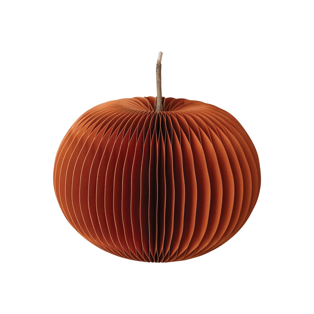Orange Honeycomb Paper Pumpkin