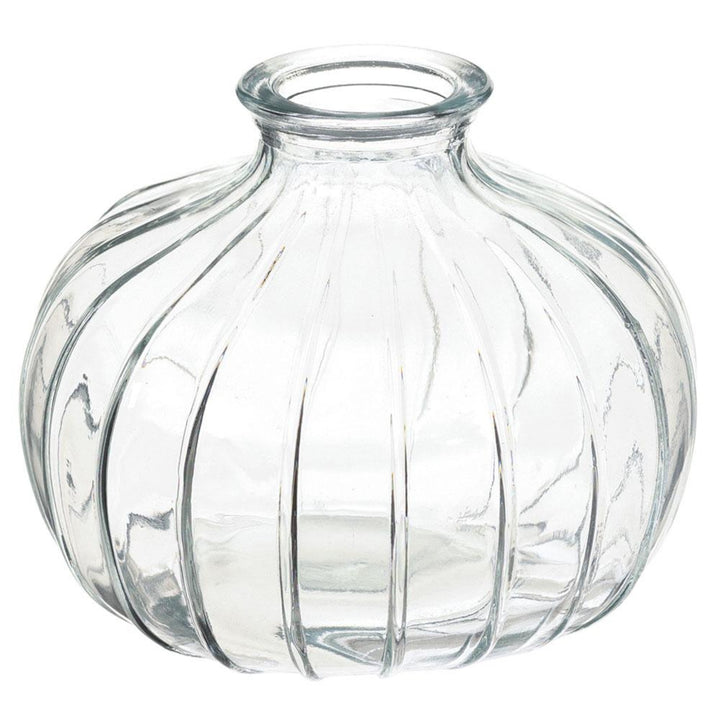 Ribbed Clear Bud Vase