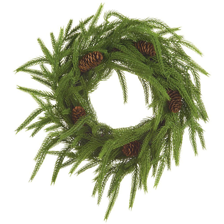 Drooping Cypress & Cone Candle Ring