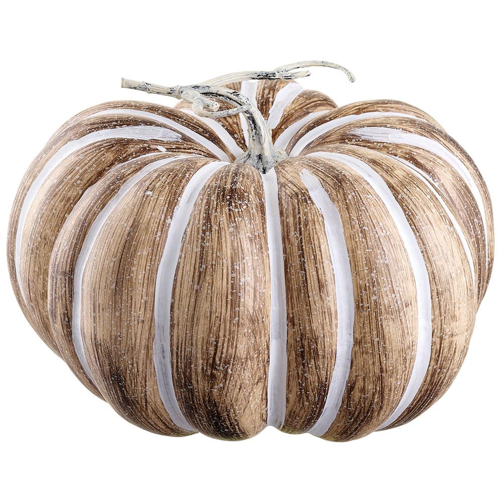 Wood Look Striped Pumpkin