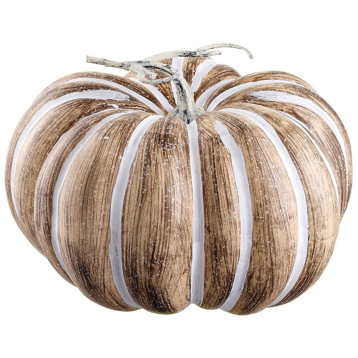 Wood Look Striped Pumpkin