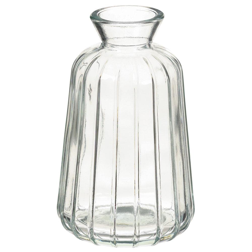 Ribbed Clear Bud Vase