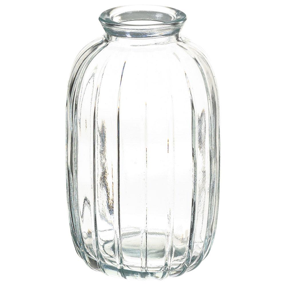 Ribbed Clear Bud Vase